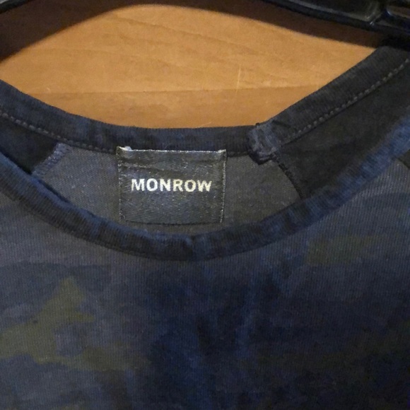 Monrow camouflage and charcoal long sleeve top - Picture 2 of 5